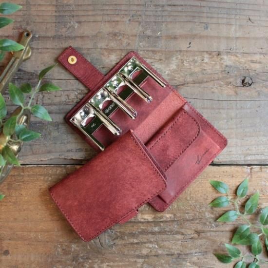 ⭐美品⭐LITSTA　リティスタ　コインウォレット　ブリックレッド プエブロ コインウォレット3【左利き用】 / ブリックレッド - 革