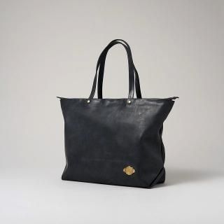 ワックスレザー　ジップトートバッグ / ブラックの商品画像
