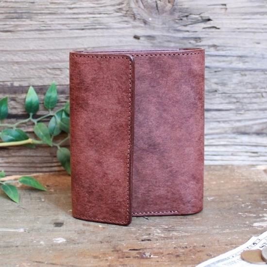 プエブロ 二つ折り財布 / ダークブラウン (左利き用) - 革コイン