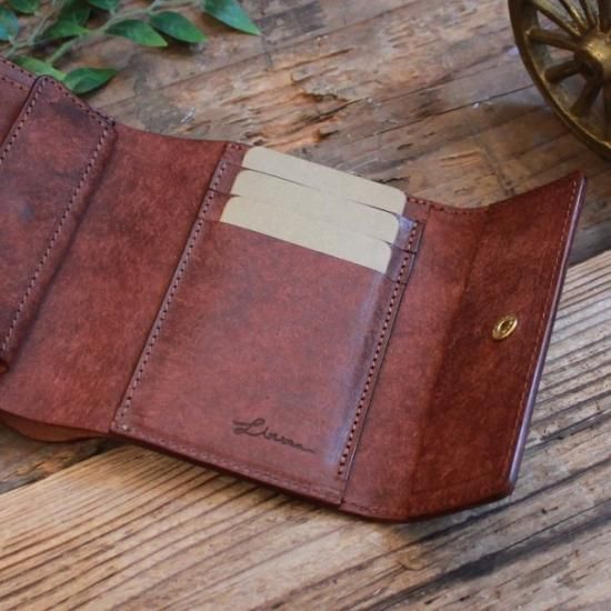 ダークブラウン 二つ折り財布 レザー プエブロ 二つ折り財布 / ダークブラウン (右利き用) - 革コイン