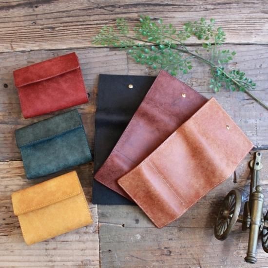 プエブロ 二つ折り財布 / ダークブラウン (右利き用) - 革コイン