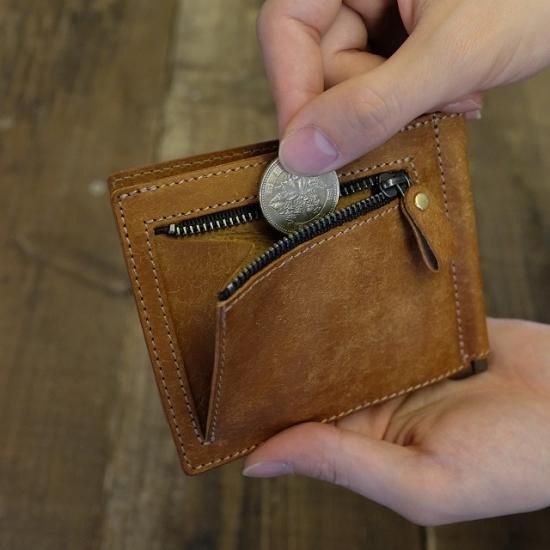 マネークリップ / キャメル - 革コインウォレット、バッグ等の