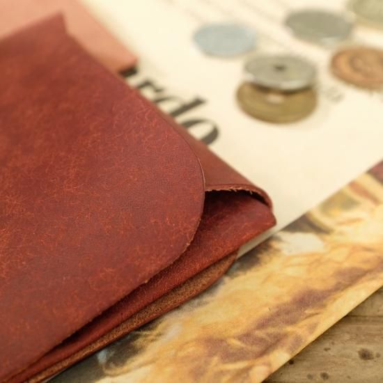 フレキシブルウォレット / ブリックレッド - 革コインウォレット