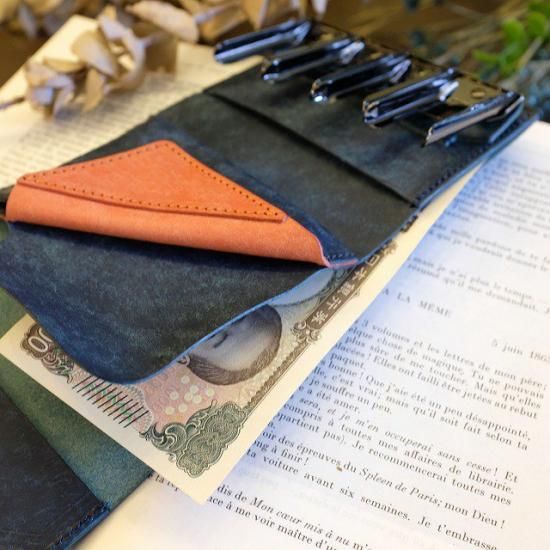 プエブロ コンパクトウォレット　ネイビー×ブラウン プエブロ コンパクトウォレット ネイビー×ブラウン 楽天市場