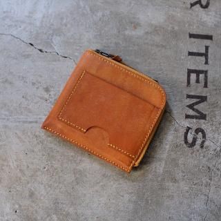 【アウトレット 30%OFF】プエブロ　コンパクトウォレット ハーフ/ イエロー #323 展示使用・エイジングあり・キズあり　の商品画像