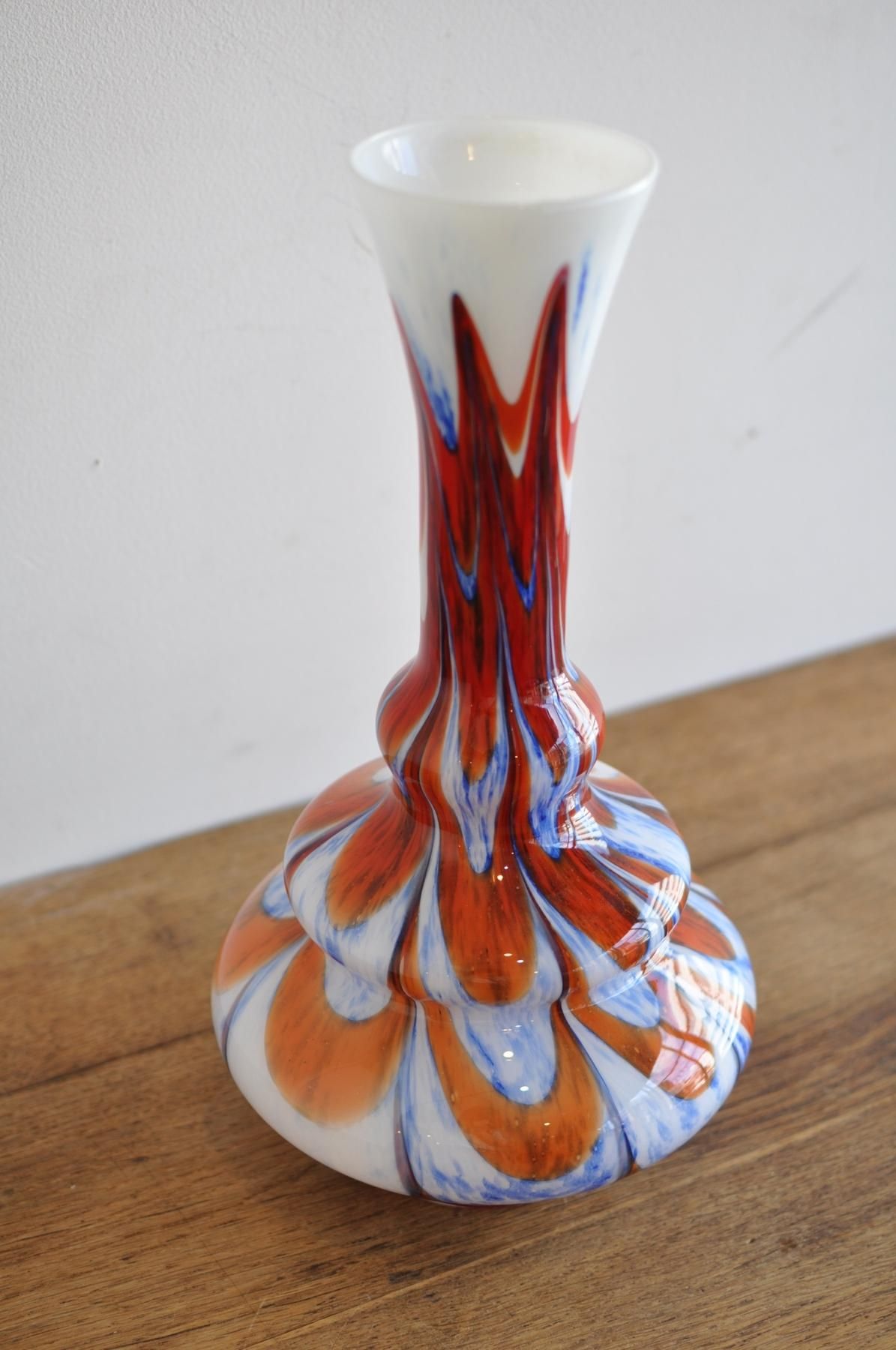 〇カルロモレッティ　花器③　Carlo Moretti ヴェネチアガラス カルロモレッティ Carlo Moretti minimax rima