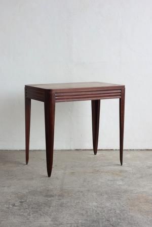 アクタス 本革レザー サイドテーブル ブラック ホワイトステッチ 廃番 Side Table サイドテーブル - Antiques & Repair eel