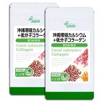 沖縄珊瑚カルシウム＋低分子コラーゲン 約3か月分×2袋 C-178-2 内容量 63g(350mg×180カプセル)×2袋
