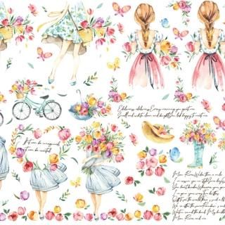 華やか花柄の転写紙