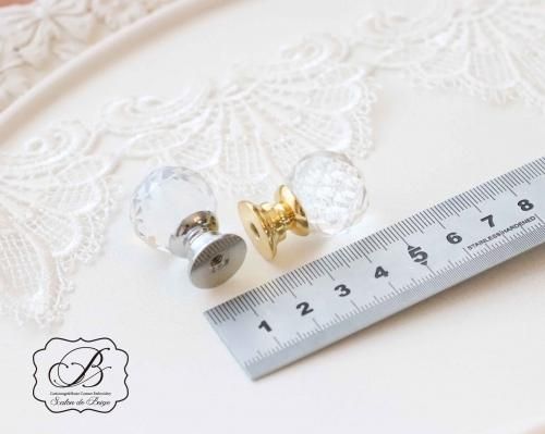 クリスタルつまみ 2cm ゴールド/シルバー - カルトナージュ