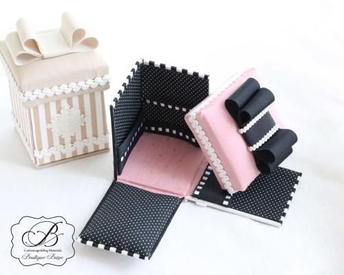 ロココリボンとメタルブレードのカルトナージュボックス&モノグラム