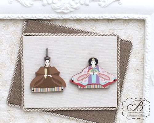 France アンティーク 花柄カルトナージュケース&木型シューズ