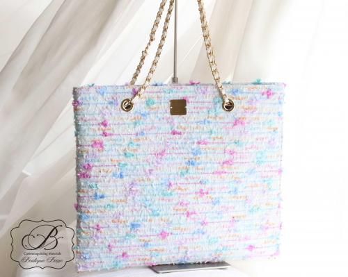 Tweed Chain BagLight Purple  Blue