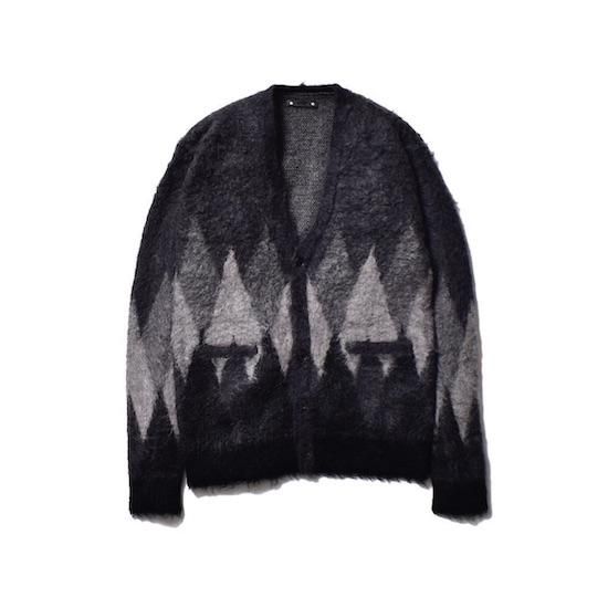 トップス MINEDENIM KID MOHAIR ARGYLE CARDIGAN MINEDENIM - Kid Mohair Argyle Knit Long Cardigan | chord