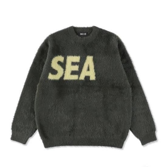 トップス wind and sea Shaggy Knit Sweater L gray Shaggy BIGSEA Knit Sweater – WIND AND SEA