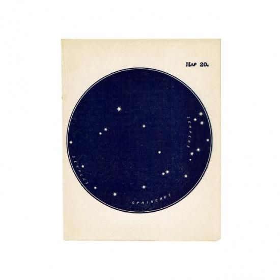 アンティークプリント 天文学・星座(へび座/へびつかい座MAP20) 0026