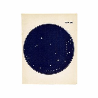 アンティークプリント　天文学・星座(へび座/へびつかい座MAP20)