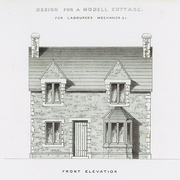 アンティークプリント 建築設計図 MODELL COTTAGE - アンティーク & ヴィンテージの古いプリント・紙もの専門店 Comfy design