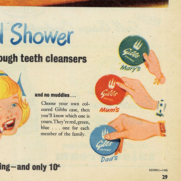 イギリスの古いヴィンテージ広告 Gibbs 歯磨き粉 019