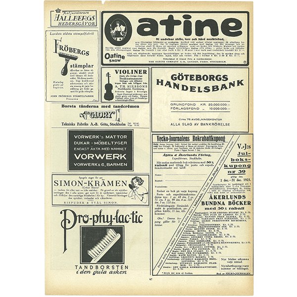 スウェーデンの古い雑誌広告(アンティークプリント) VISKAFORS 032