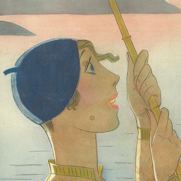 スウェーデンの古い雑誌表紙 Bonniers 1929-7-14 Nr29 059(アンティークプリント)