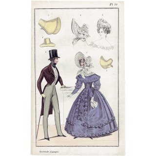 ファッションプレート 1830年代スウェーデン Pl.20 018(アンティークプリント)