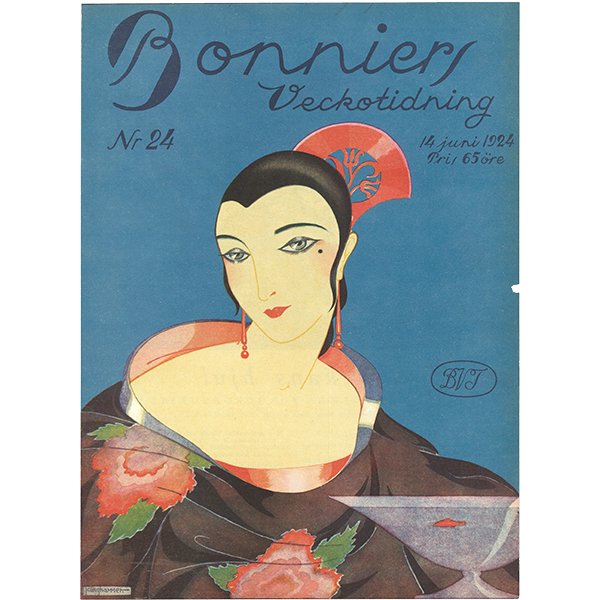 スウェーデンの古い雑誌表紙 Bonniers 1924-6-14 Nr24 067(ヴィンテージプリント)