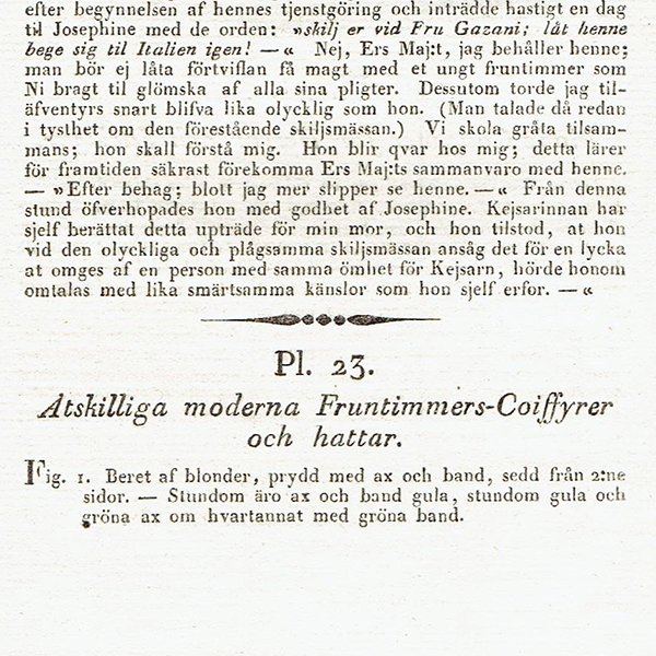 ファッションプレート 1830年代スウェーデン Pl.23 030(アンティークプリント)