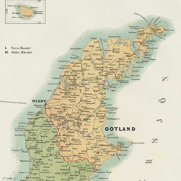 スウェーデンのアンティークマップ（古地図） ゴットランド島 001