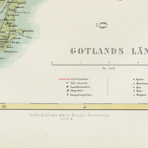 スウェーデンのアンティークマップ（古地図） ゴットランド島 001
