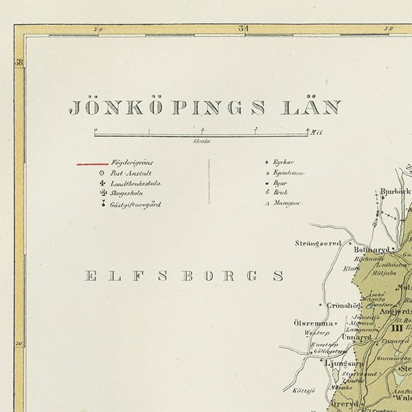 スウェーデンのアンティークマップ（古地図）ヨンショーピング 007