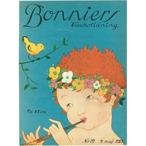 スウェーデンの古い雑誌表紙 Bonniers 1925-5-9 Nr19 068(ヴィンテージプリント)