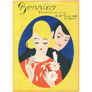 スウェーデンの古い雑誌表紙 Bonniers 1924-7-19 Nr29 069(ヴィンテージプリント)