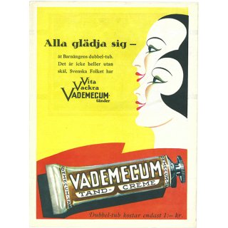 スウェーデンの古い雑誌広告(アンティークプリント) VADEMECUM(歯磨き粉) 070