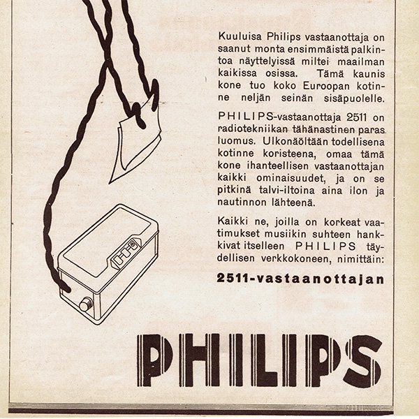 フィンランドのヴィンテージ雑誌「KOTILIESI」より PHILIPS広告  0093