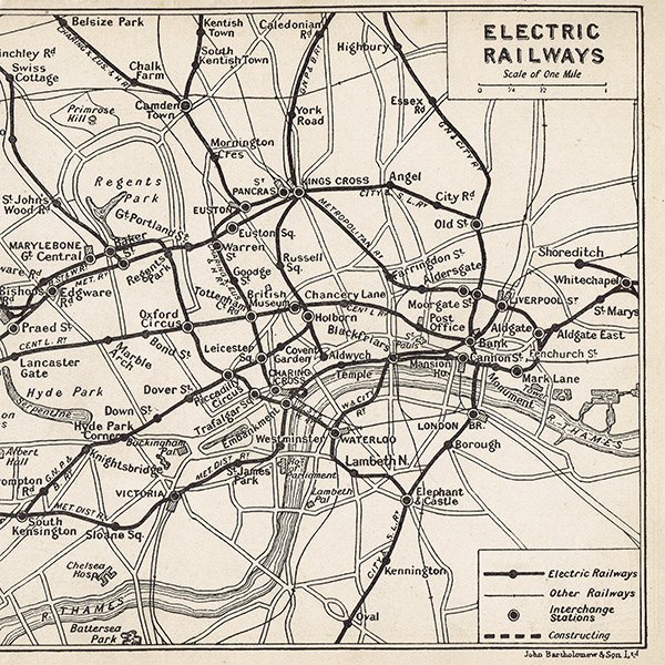ロンドン アンティーク電車マップ　地図009