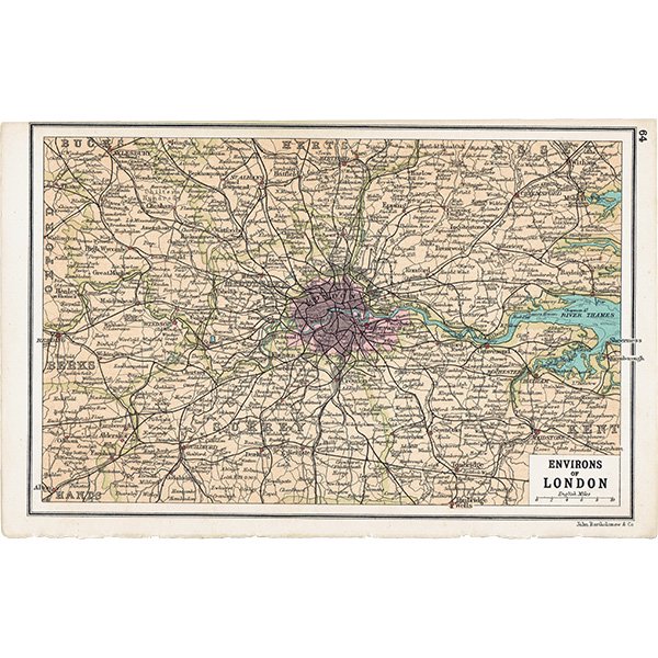 ロンドン近郊アンティークマップ　地図010