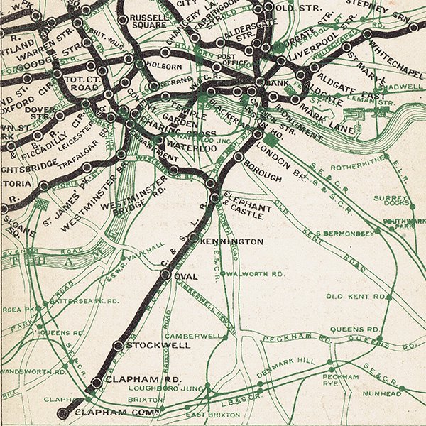 ロンドン チューブ（地下鉄）アンティークマップ　地図012