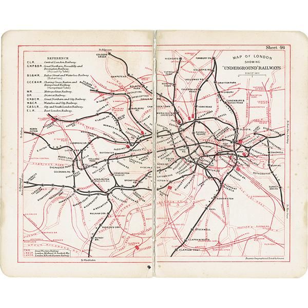 【限定品】 ロンドン 地図 アンダーグラウンド（地下鉄）アンティークマップ その他