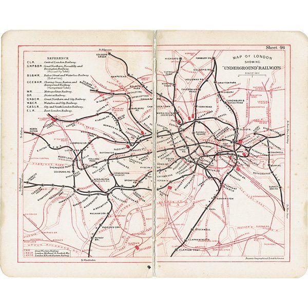 ロンドン アンダーグラウンド（地下鉄）アンティークマップ　地図013