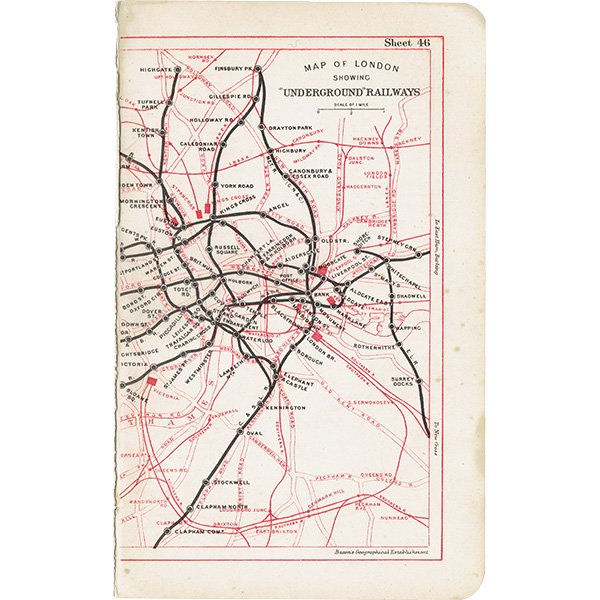 ロンドン アンダーグラウンド（地下鉄）アンティークマップ　地図013
