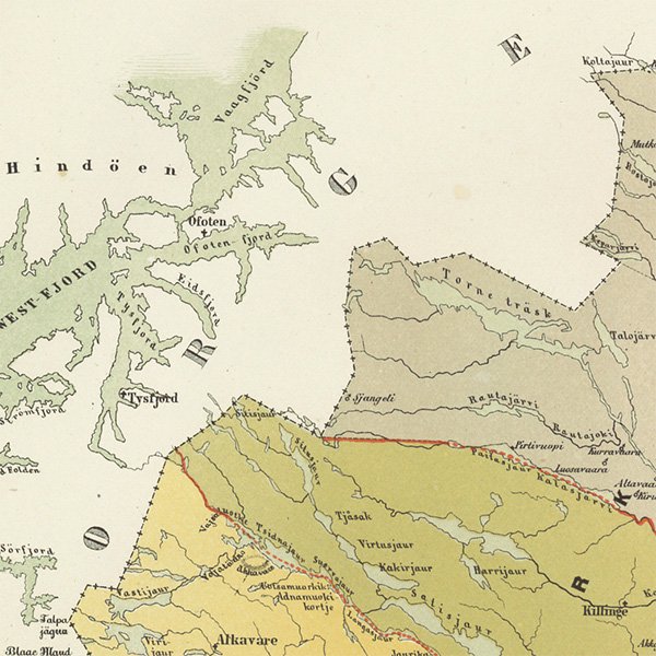 スウェーデンのアンティークマップ（古地図）ノールボッテン（Norrbottens län）017