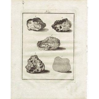 18世紀アンティークプリント 鉱物、宝石、岩、石、鉱物学 0031