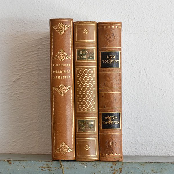 デンマーク 北欧 アンティークブック 古い洋書 3冊セット ディスプレイ