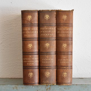 イギリス アンティークブック 古い洋書 3冊セット ディスプレイ054