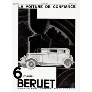 BERLIET（ベルリエ）1929年クラシックカーのヴィンテージ広告 0041