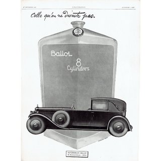 BALLOT （バロー）1928年クラシックカーのヴィンテージ広告 0042