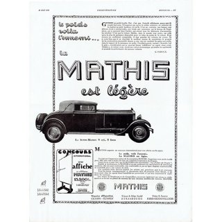 MATHIS（マティス）1930年クラシックカーのヴィンテージ広告 0043