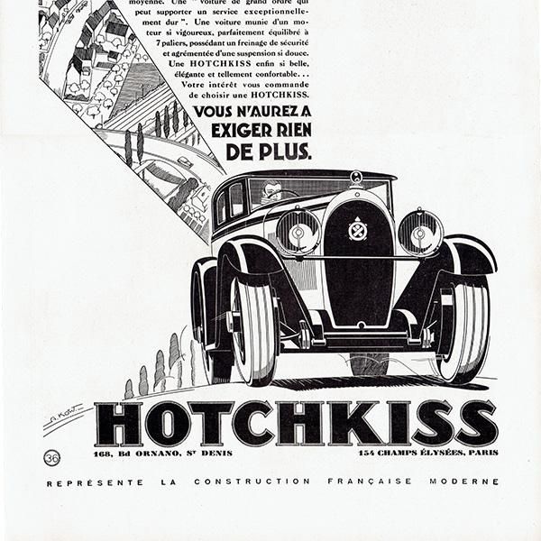 HOTCHIKISS（オチキス）1930年クラシックカーのヴィンテージ広告 0049