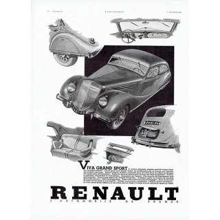 RENAULT（ルノー） 1936年のヴィンテージカー広告 0053